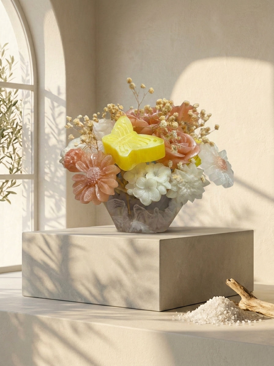 Velas Diseño Flores Aromáticas Artesanales