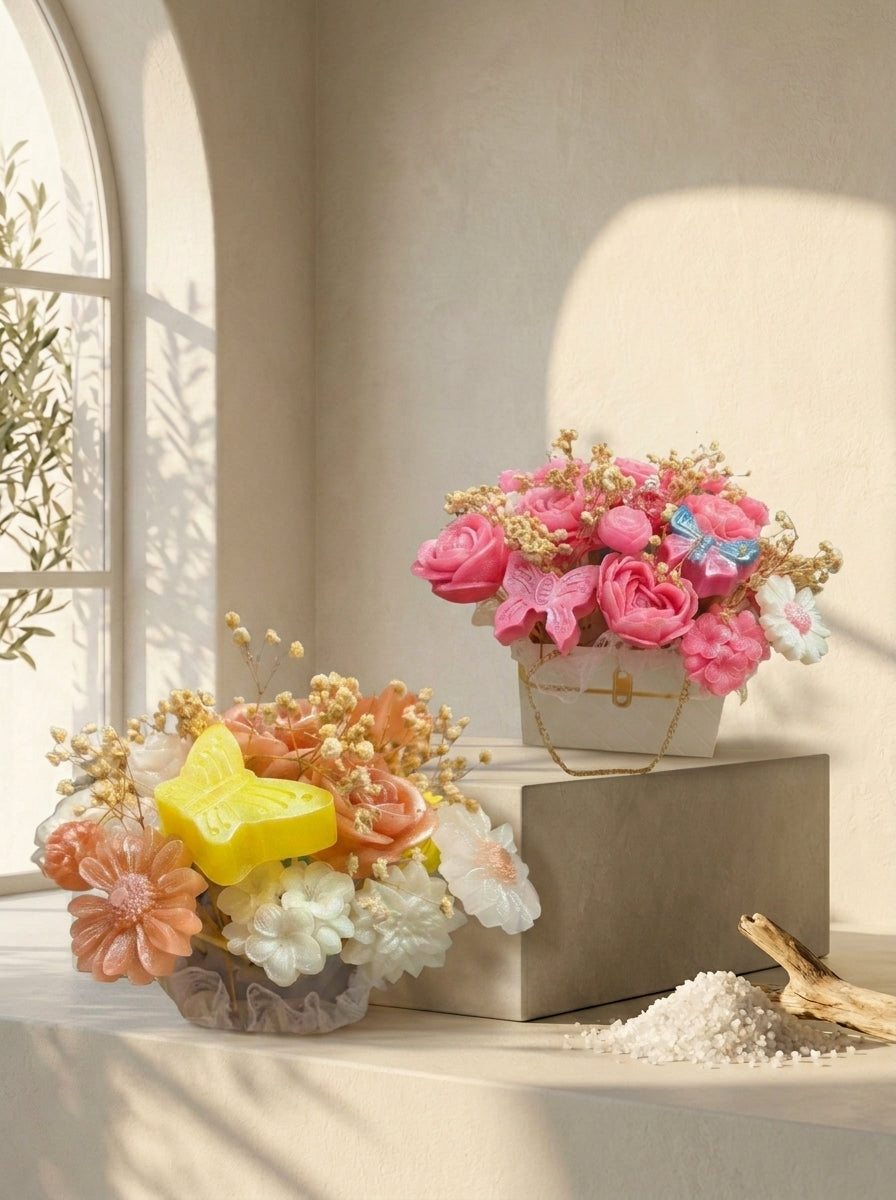 Velas Diseño Flores Aromáticas Artesanales